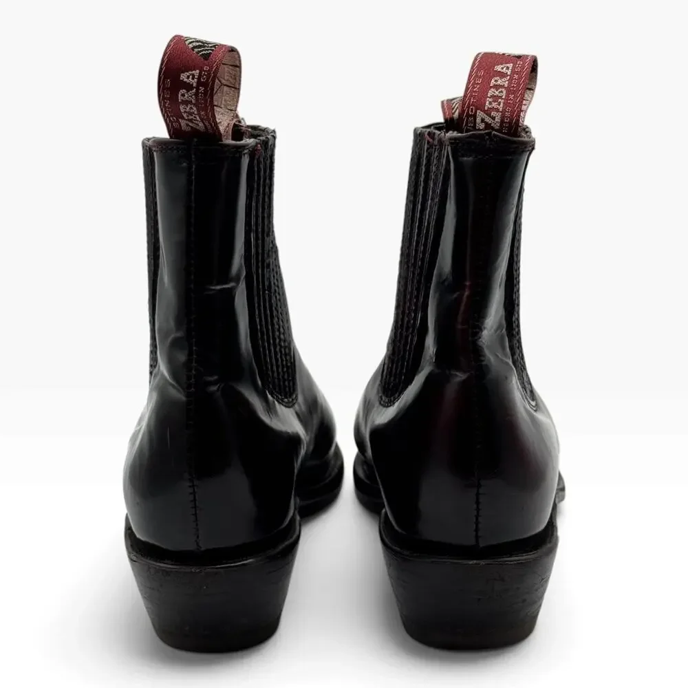 Botines Zebra Mens 9 Burgundy Oxblood Leather Western Chelsea Boots Mexico 28